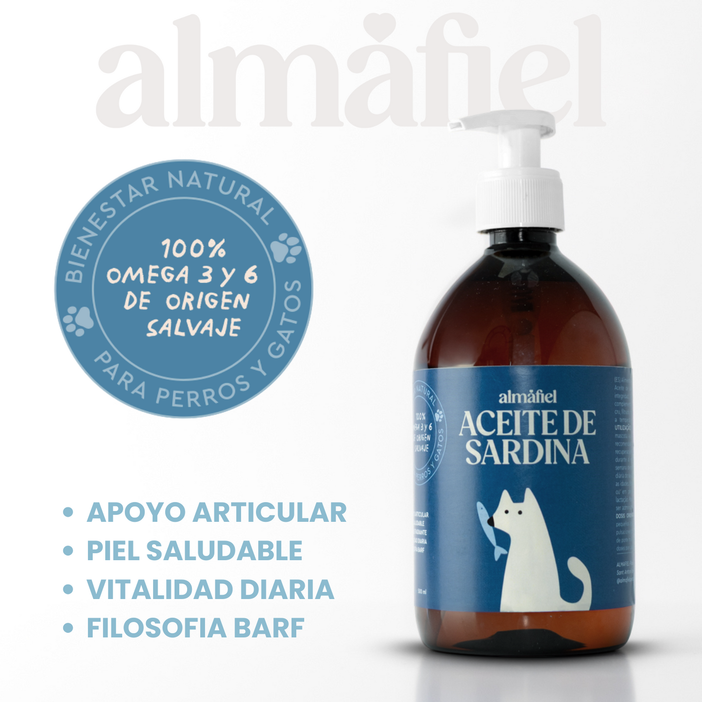 500 ml Aceite De Sardina - Omega 3 Salvaje para perros y gatos_1