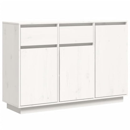 Aparador De Madera Maciza De Pino Blanco 110x34x75 Cm_1
