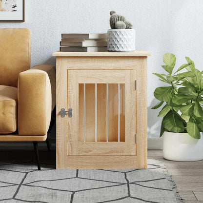 Jaula Para Perros Madera De Ingeniería Roble Sonoma 55x75x65 Cm_2