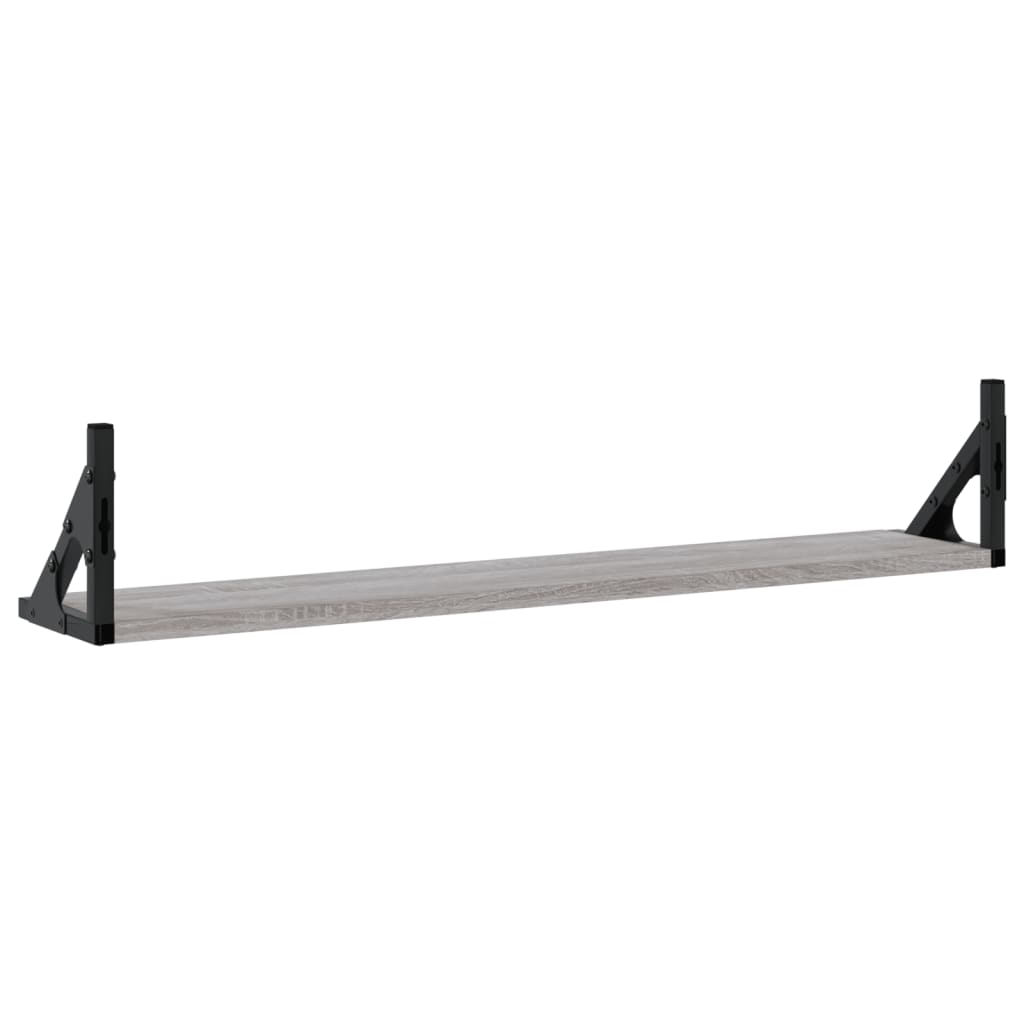 Estantes Pared 2 Uds Madera Ingeniería Gris Sonoma 80x15x15,5cm / Vetonek_1
