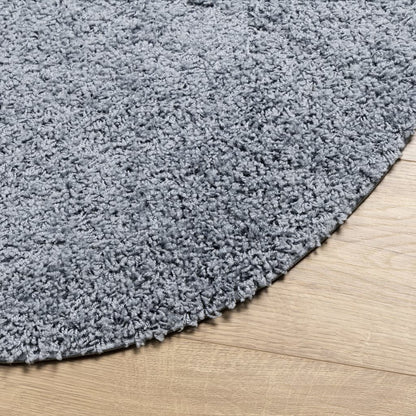 Vidaxl Alfombra Peluda De Pelo Largo Moderna Pamplona Azul Ø 80 Cm_3
