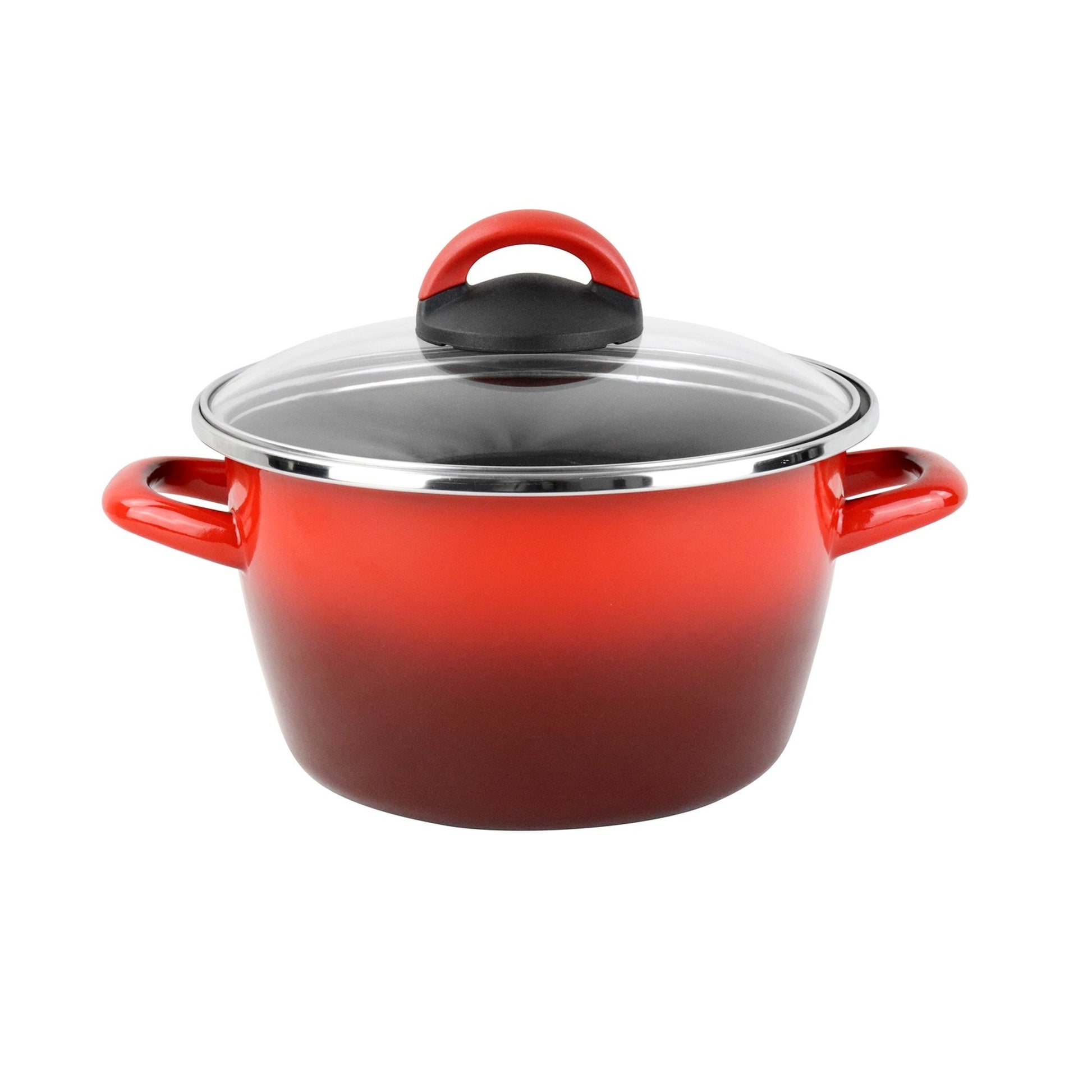 Olla 'sr' Ø24cm Con Tapa Vidrio Rojo Magefesa_0
