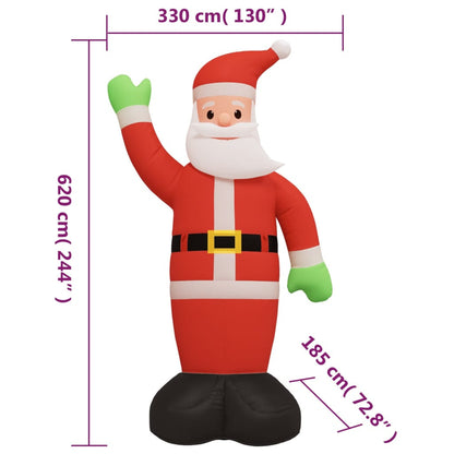 Vidaxl Papá Noel Inflable Con Luces Led 620 Cm_2