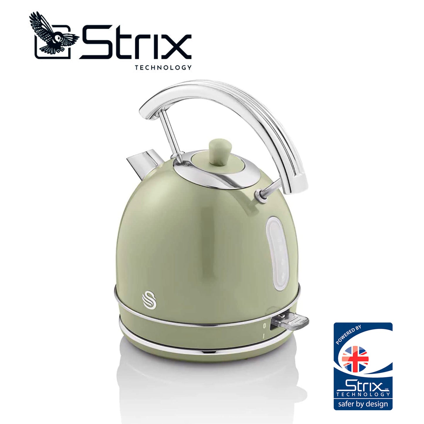 Swan Retro Hervidor Agua Eléctrico, 1,8 L, Resistencia Oculta Acero Inoxidable, Sin Bpa, Inalámbrico, Sk14630gneu,verde_3