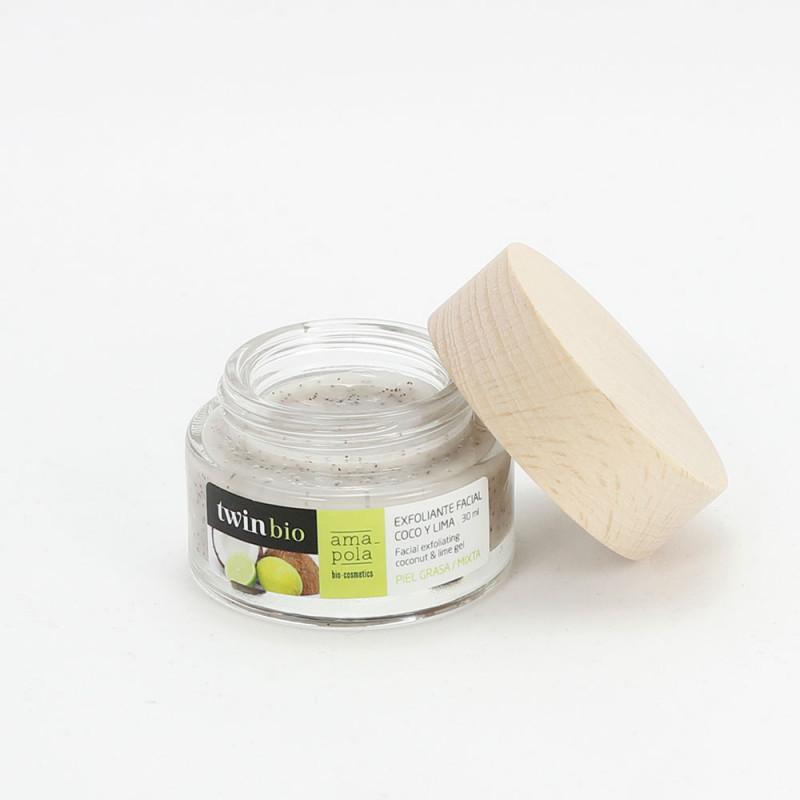 Esfoliante Facial de Coco e Lima Amapola Biocosmetics 30 ml