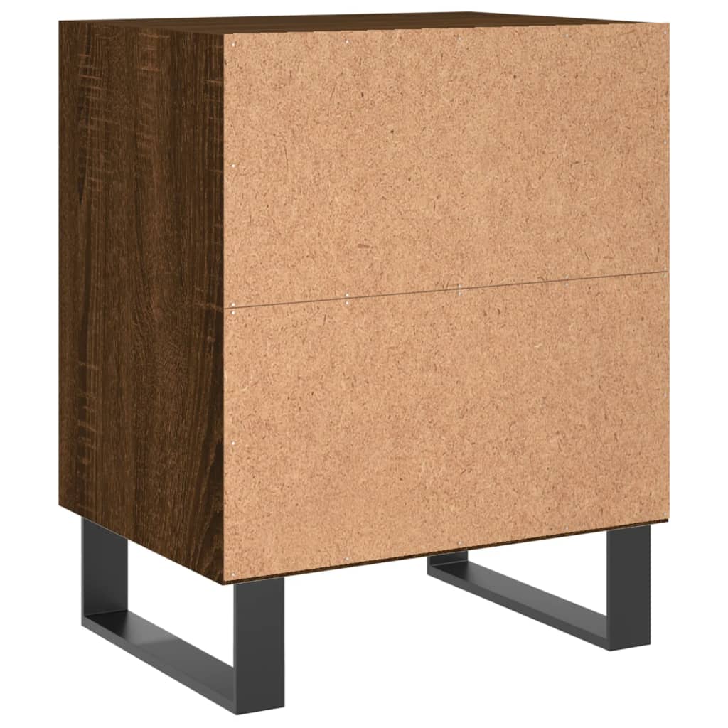 Mesita De Noche Madera De Ingeniería Roble Marrón 40x30x50 Cm_4