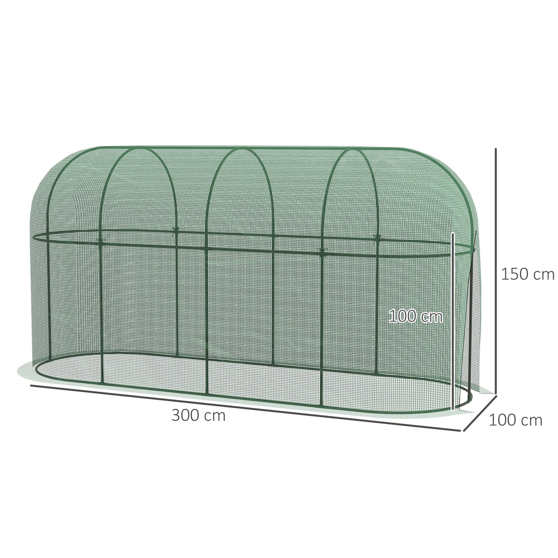 Outsunny Jaula De Cultivo Con Puerta Y Marco De Acero300x100x150 Cm Verde_2