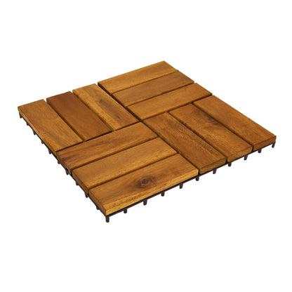 Well Home 9 Baldosas De 30x30x0,1cm En Madera De Acacia De Aspecto De Teca_0