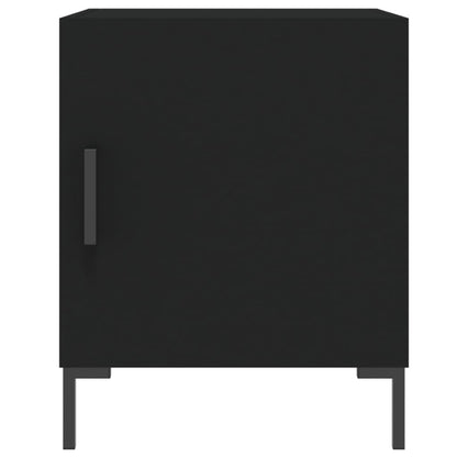 Mesita De Noche Madera De Ingeniería Negro 40x40x50 Cm_2