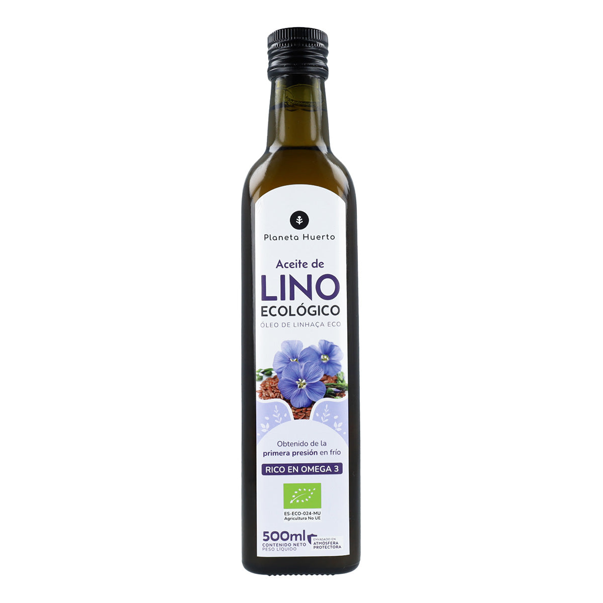 Óleo de Linhaça Prensado a Frio Planeta Huerto ECO 500 ml