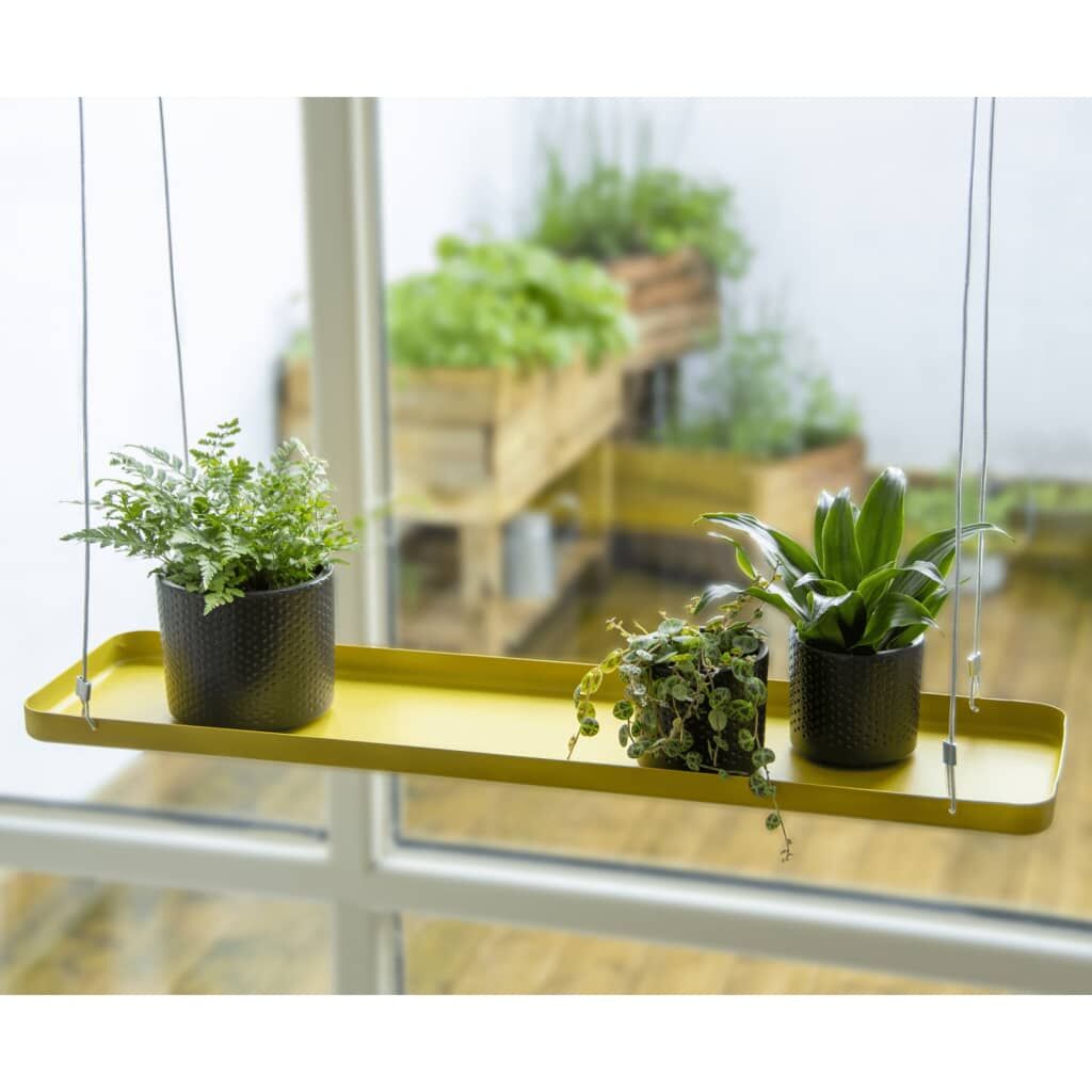 Esschert Design Bandeja Colgante Para Plantas Rectangular Dorada L_1