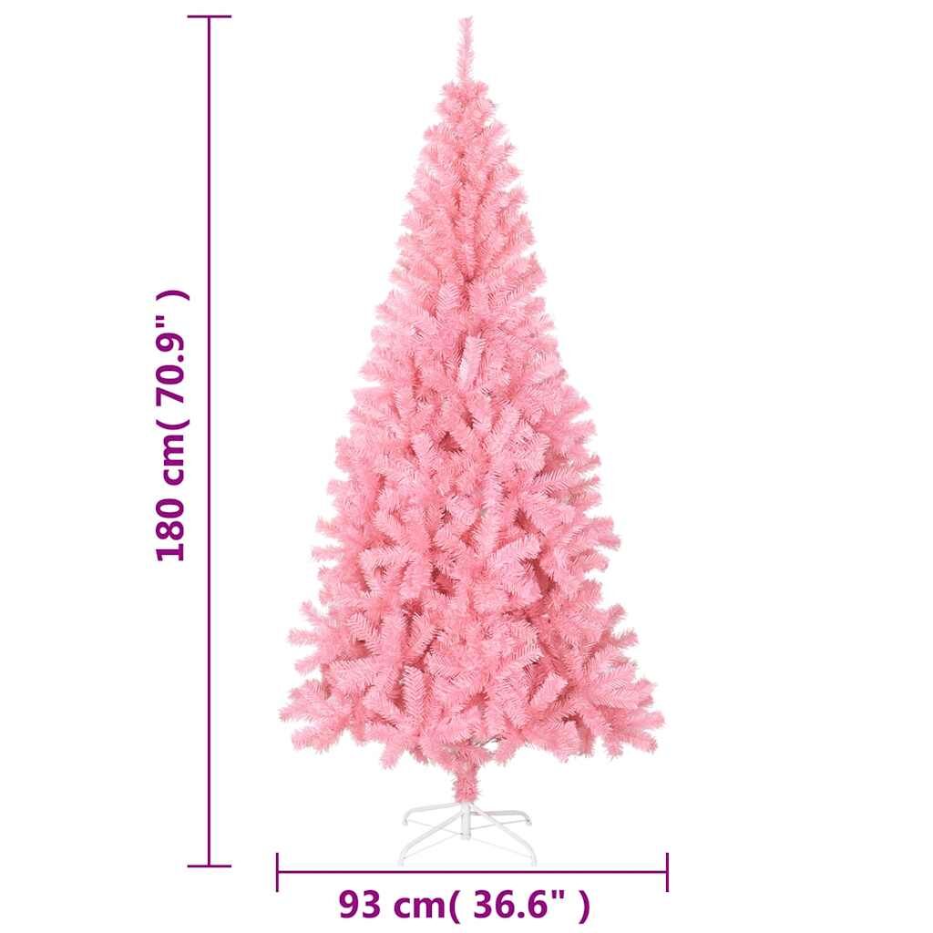 Vidaxl Árbol De Navidad Artificial Con Soporte Pvc Rosa 180 Cm_2