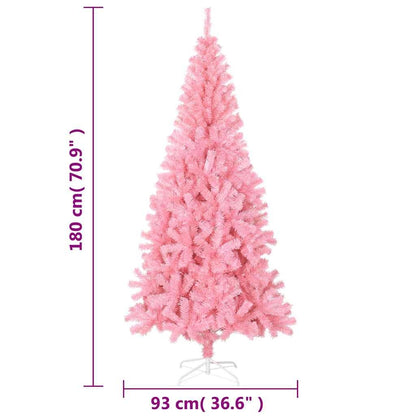 Vidaxl Árbol De Navidad Artificial Con Soporte Pvc Rosa 180 Cm_2
