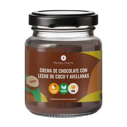 Creme de chocolate de leite de coco com avelãs ECO Planeta Huerto 230 gr