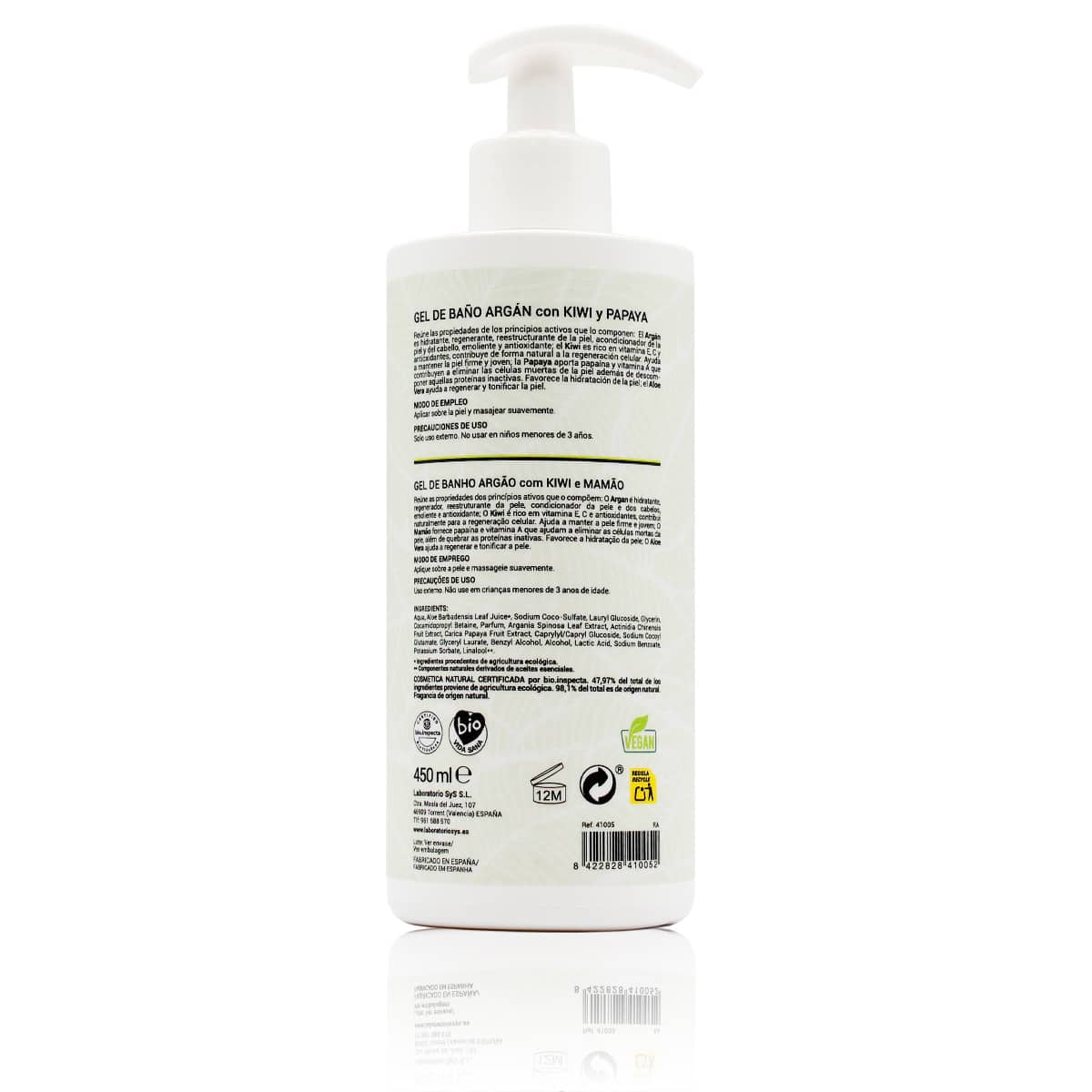 Gel De Baño Argán Labnatur Bio | Limpieza E Hidratación De La Piel | Kiwi Y Papaya | Cuidado Corporal Revitalizante | 45_1