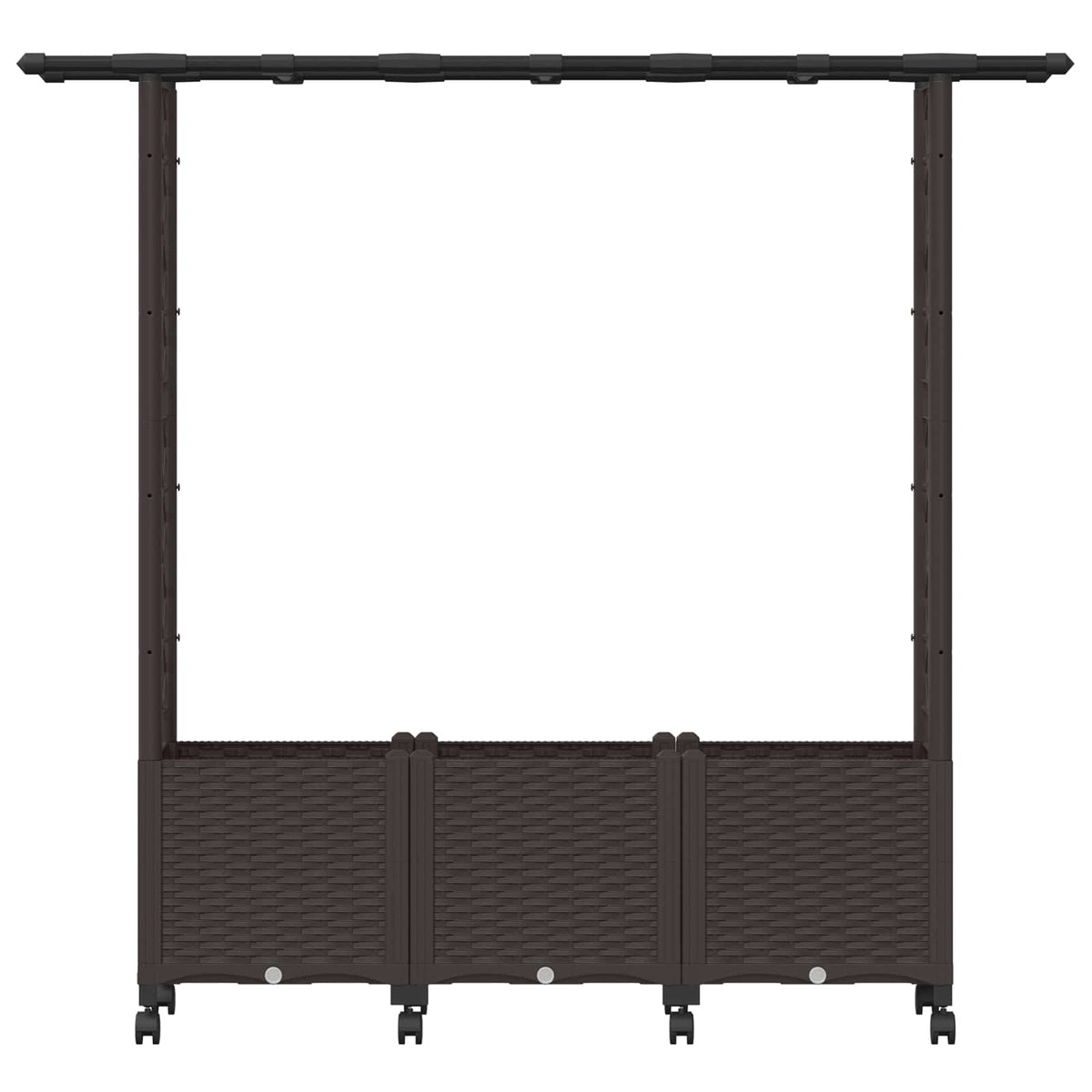 Cama Elevada Con Trellis Y Techo Marrón 162,5 X 40 X 142 Cm Pp_3