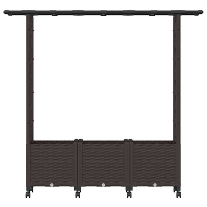 Cama Elevada Con Trellis Y Techo Marrón 162,5 X 40 X 142 Cm Pp_3