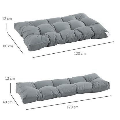 Outsunny Cojín Para Palé Con Respaldo 120x80x12 Cm Para Banco Columpio Hamaca_2
