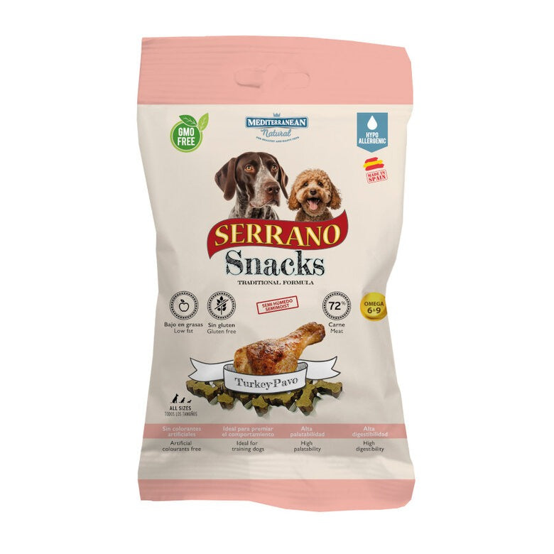 Petiscos de Peru Serrano para Cães 100g Mediterrâneo