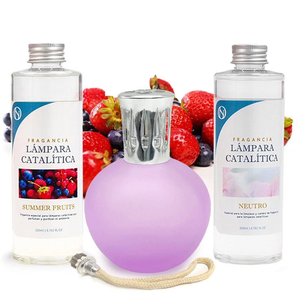 Pack Ahorro Lámpara Catalítica Fucsia Mate + Fragancia Summer Fruits 500ml + Limpiador Neutro 200ml + Mecha Repuesto_0