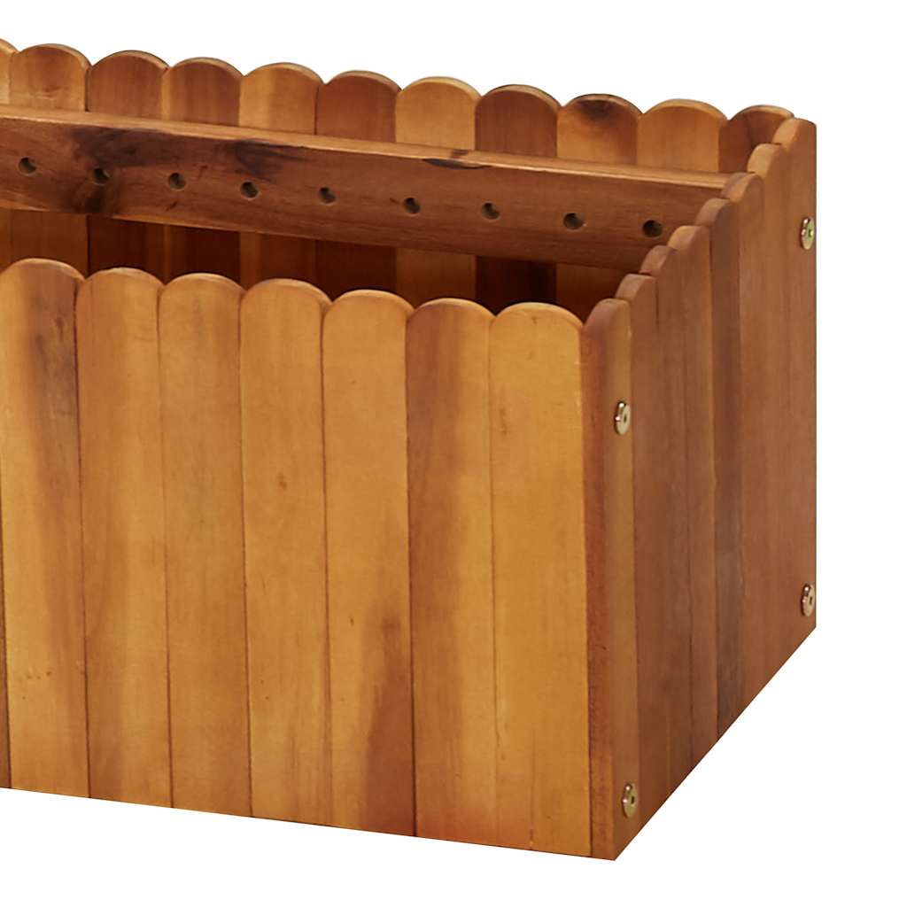 Arriate Elevado De Madera Maciza De Acacia 200x30x25 Cm_4