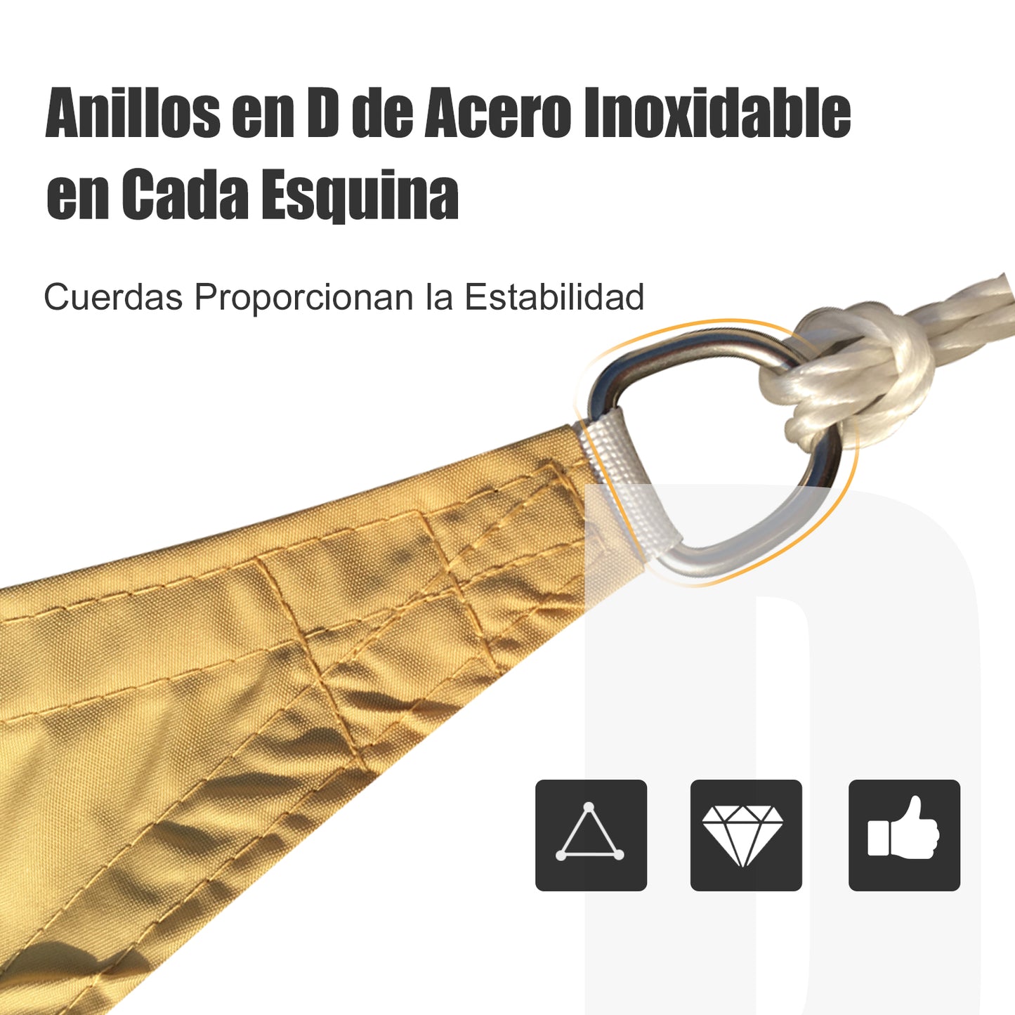 Outsunny Toldo Vela Sombrilla Parasol Triangulo Tejido De Poliester 160g/m2_5