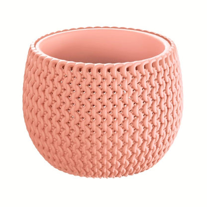 Maceta Redonda Con Deposito Splofy Bowl De Plastico En Color Melocoton 47,8 (largo) X 47,8 (ancho) X 30 (altura) Cm_1