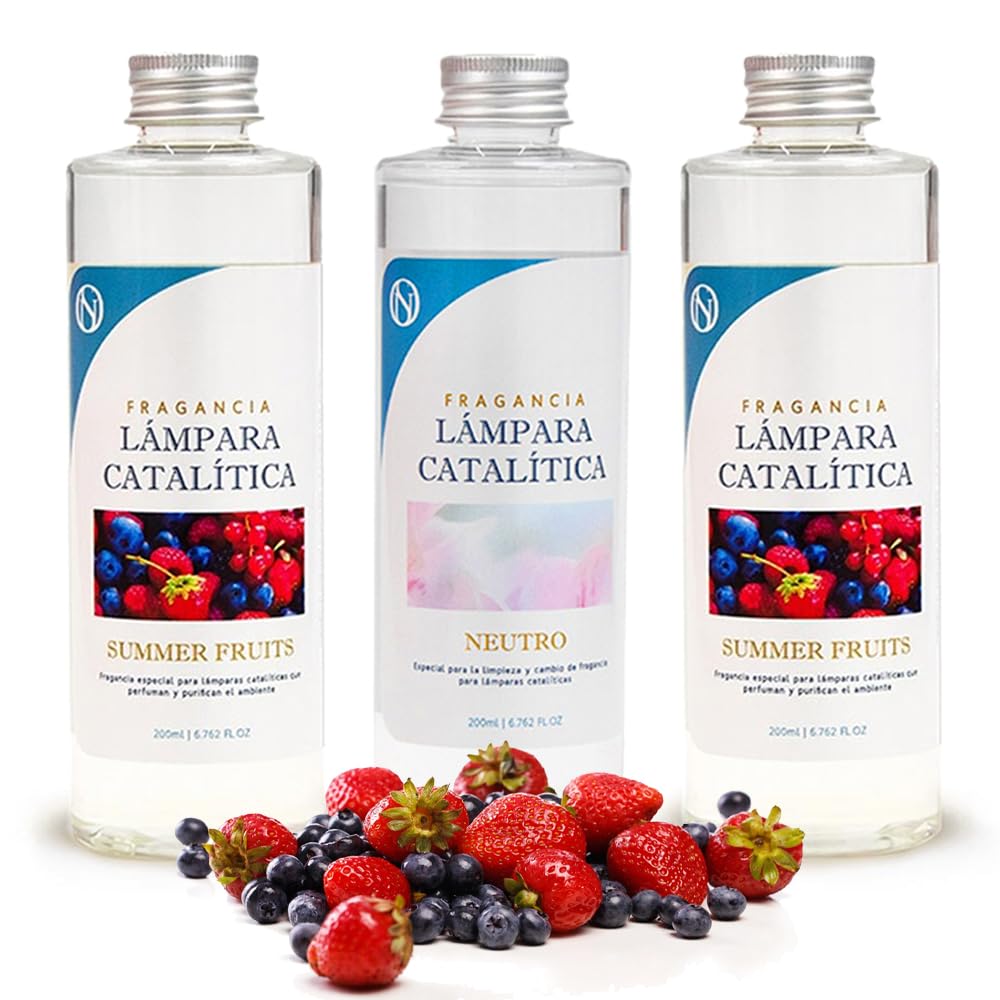 Pack 3x Fragancias Lámpara Catalítica 200ml: 2 Aroma Summer Fruits + Limpiador Neutro. Disfruta De Tu Aroma Favorito_0