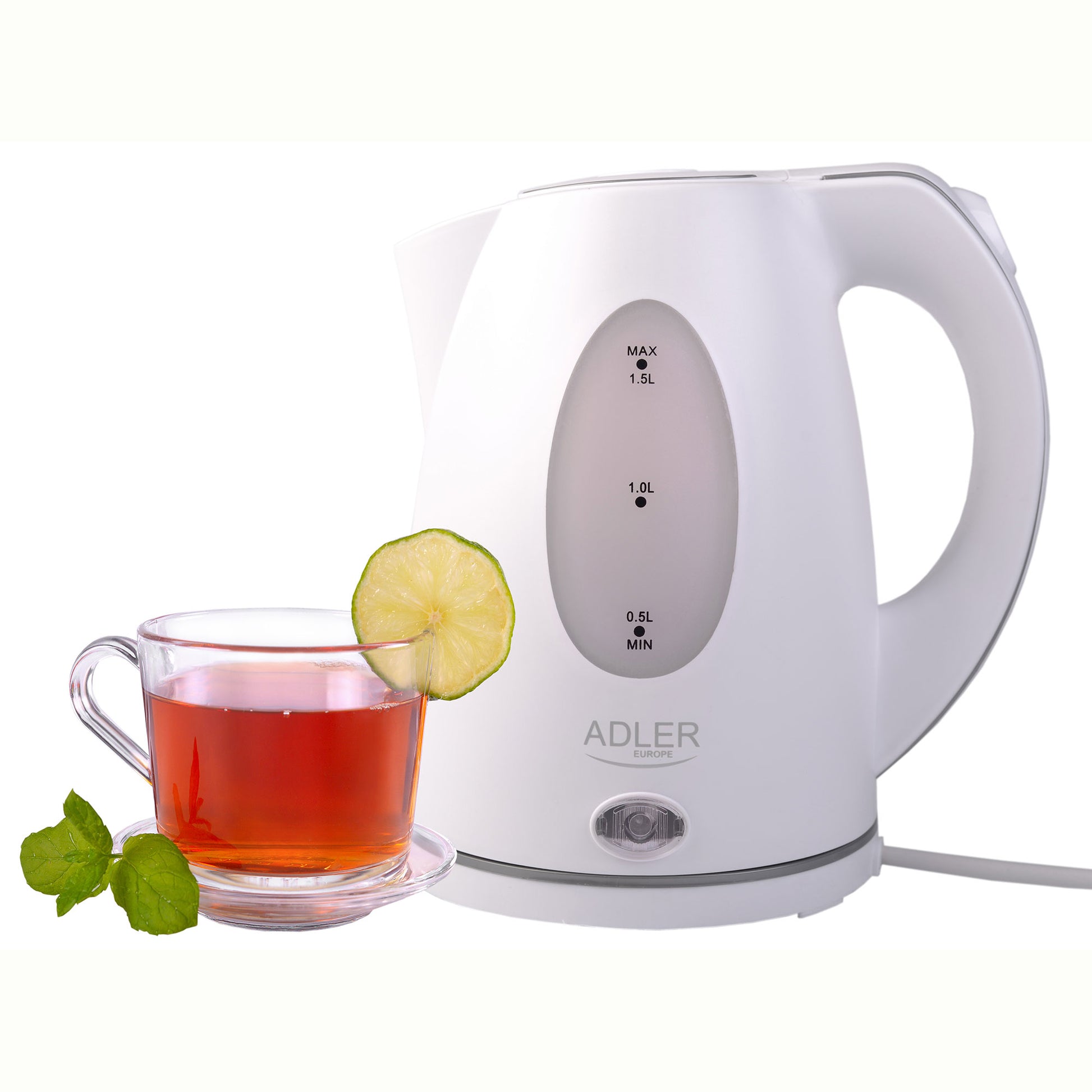 Hervidor Agua Eléctrico, 1,5 L, Resistencia Oculta, Inalámbrico, Apagado Automático, Base 360º Adler Ad 1207, 2200w_2