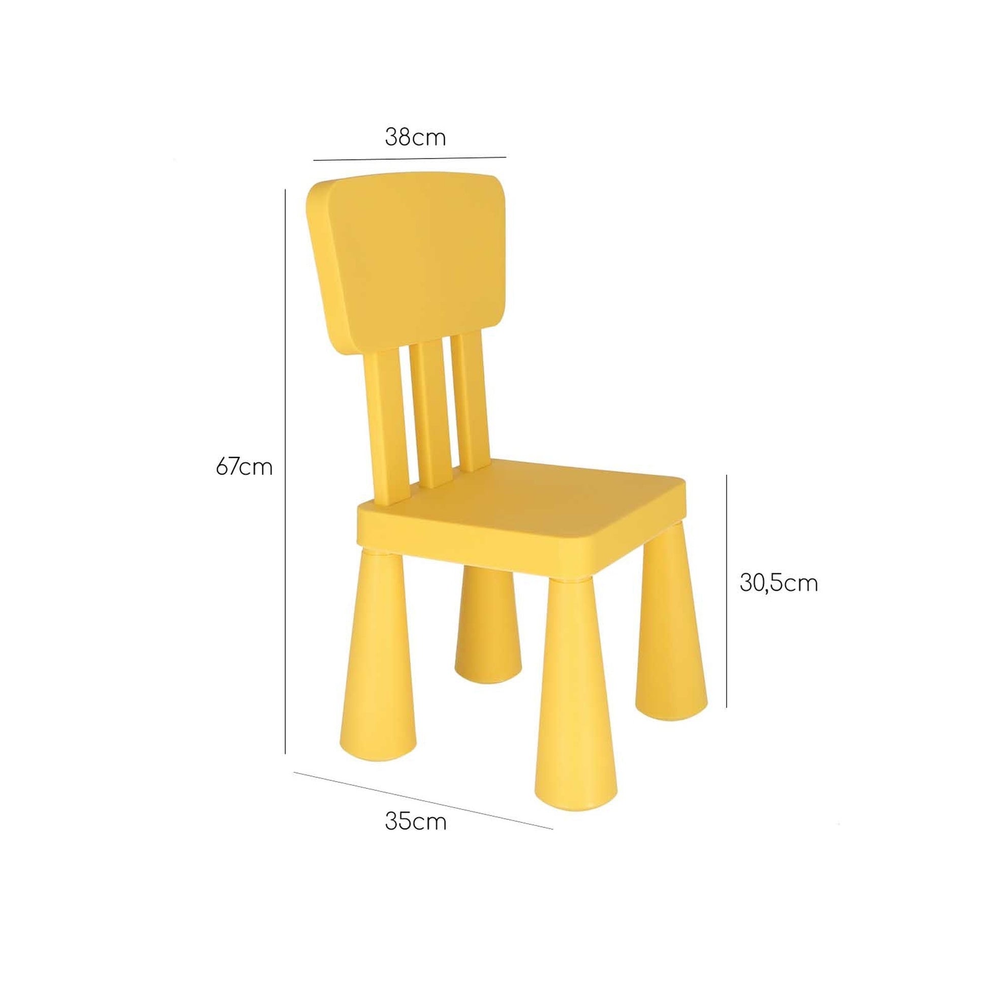 Mesita Infantil Rectangular Amarilla, Y 2 Sillas_4