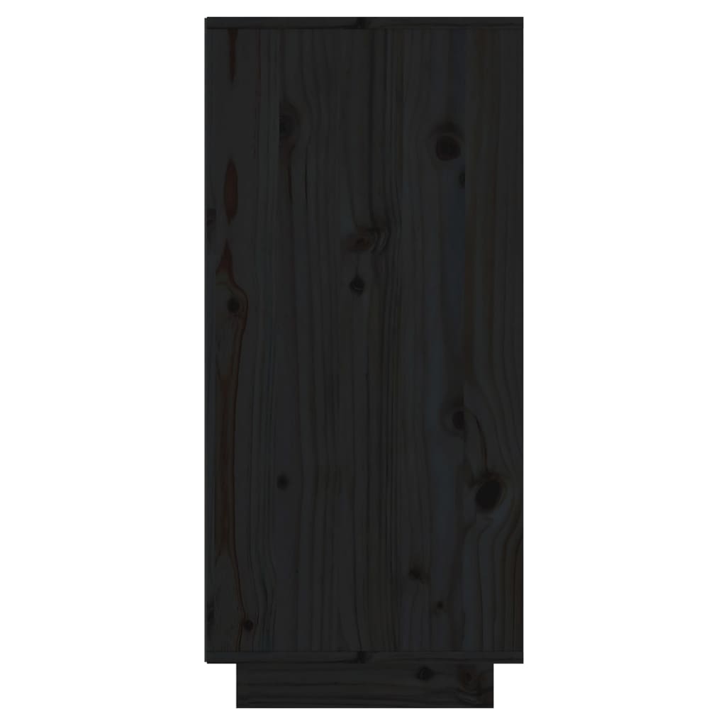 Aparador De Madera Maciza De Pino Negro 60x34x75 Cm / Vetonek_4