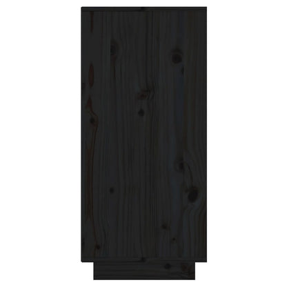 Aparador De Madera Maciza De Pino Negro 60x34x75 Cm / Vetonek_4
