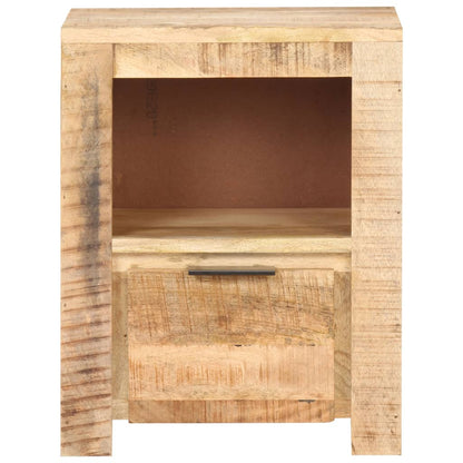 Mesita De Noche De Madera De Mango Rugosa 40x30x50 Cm_0
