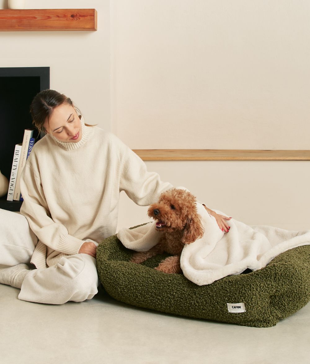 Cafide Manta Para Perros Efecto Pelo Beige Claro. Modelo Toia. Talla L (120x90 Cm)_3