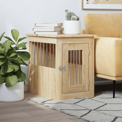 Jaula Para Perros Madera De Ingeniería Roble Sonoma 45x62x59 Cm_1