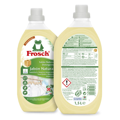 Embalagem de 5 detergentes naturais para sabão, Frosch, 1500 ml