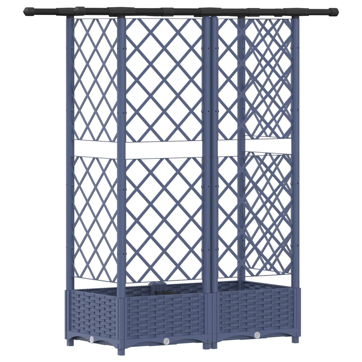 Cama Elevada Con Trellis Y Techo Gris 124 X 40 X 121 Cm Pp_4