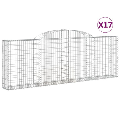 Cestas De Gaviones 17 Uds Forma Arco Hierro 300x30x100/120 Cm_0