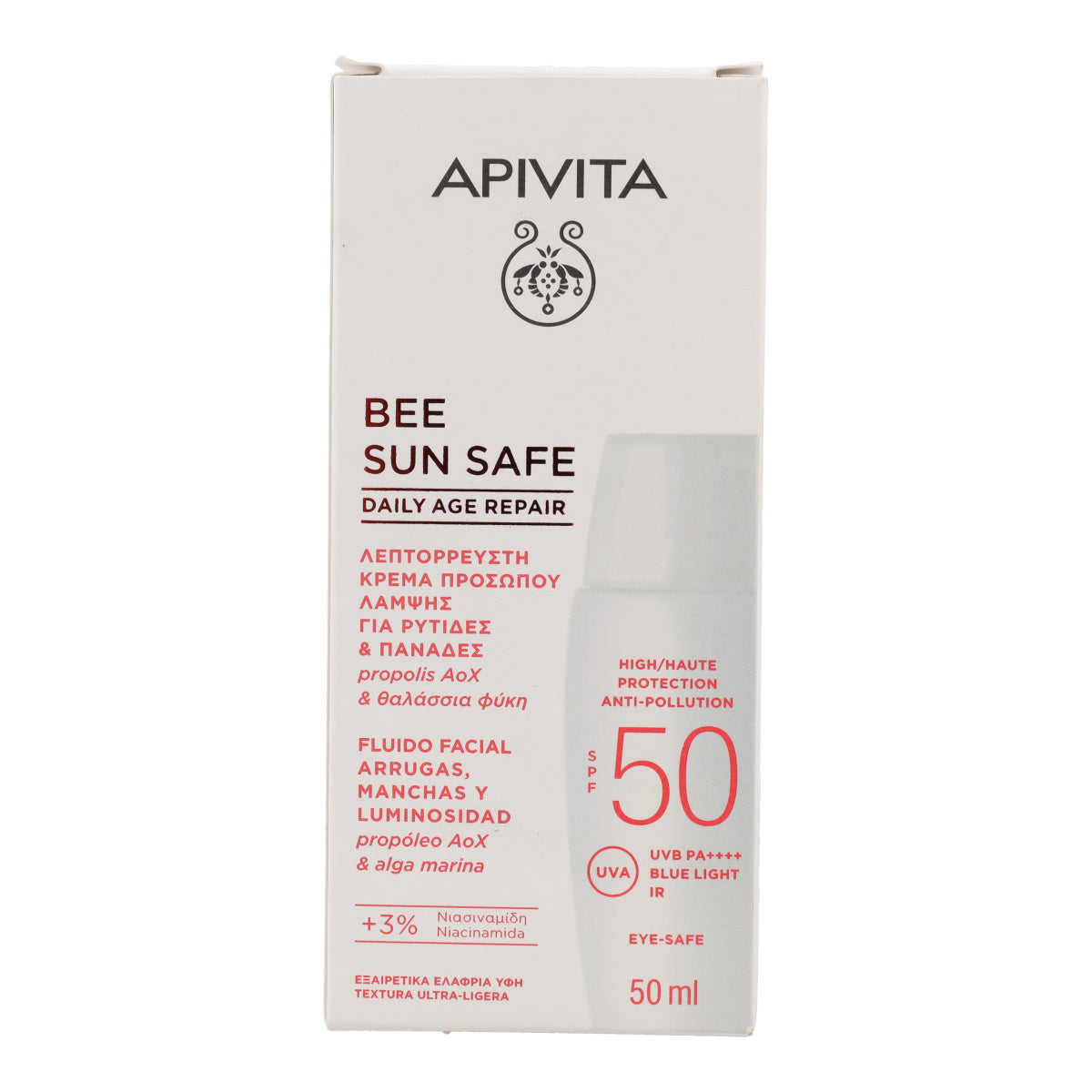 Reparación Antiedad Diaria SPF50 Apivita Fluido Facial 50ml