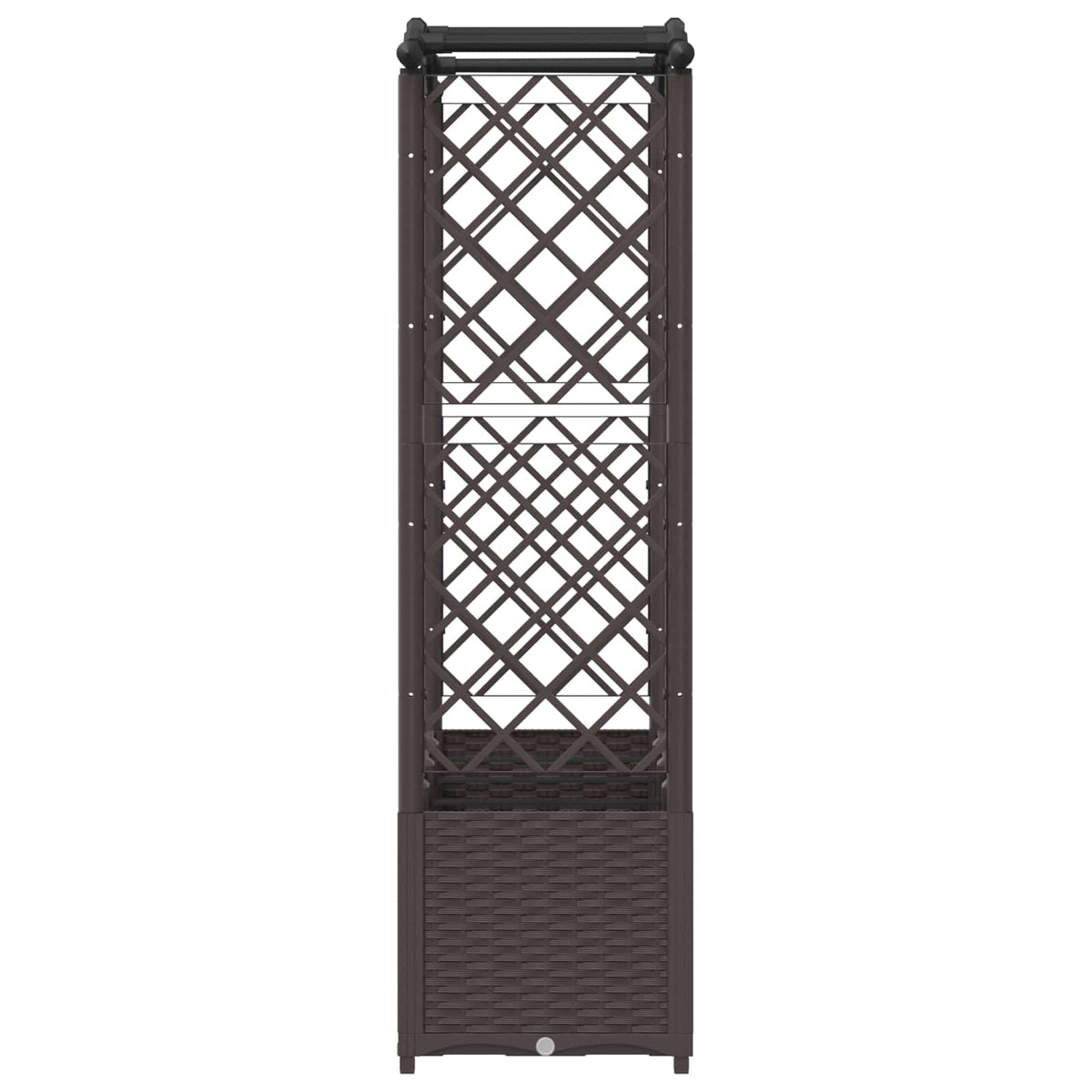 Cama Elevada Con Trellis Y Techo Marrón 204 X 40 X 138 Cm Pp_4