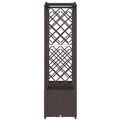 Cama Elevada Con Trellis Y Techo Marrón 204 X 40 X 138 Cm Pp_4