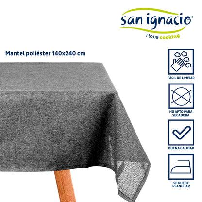 Mantel Poliester 140x240cm Gris Oscuro Colección Kinvara_1