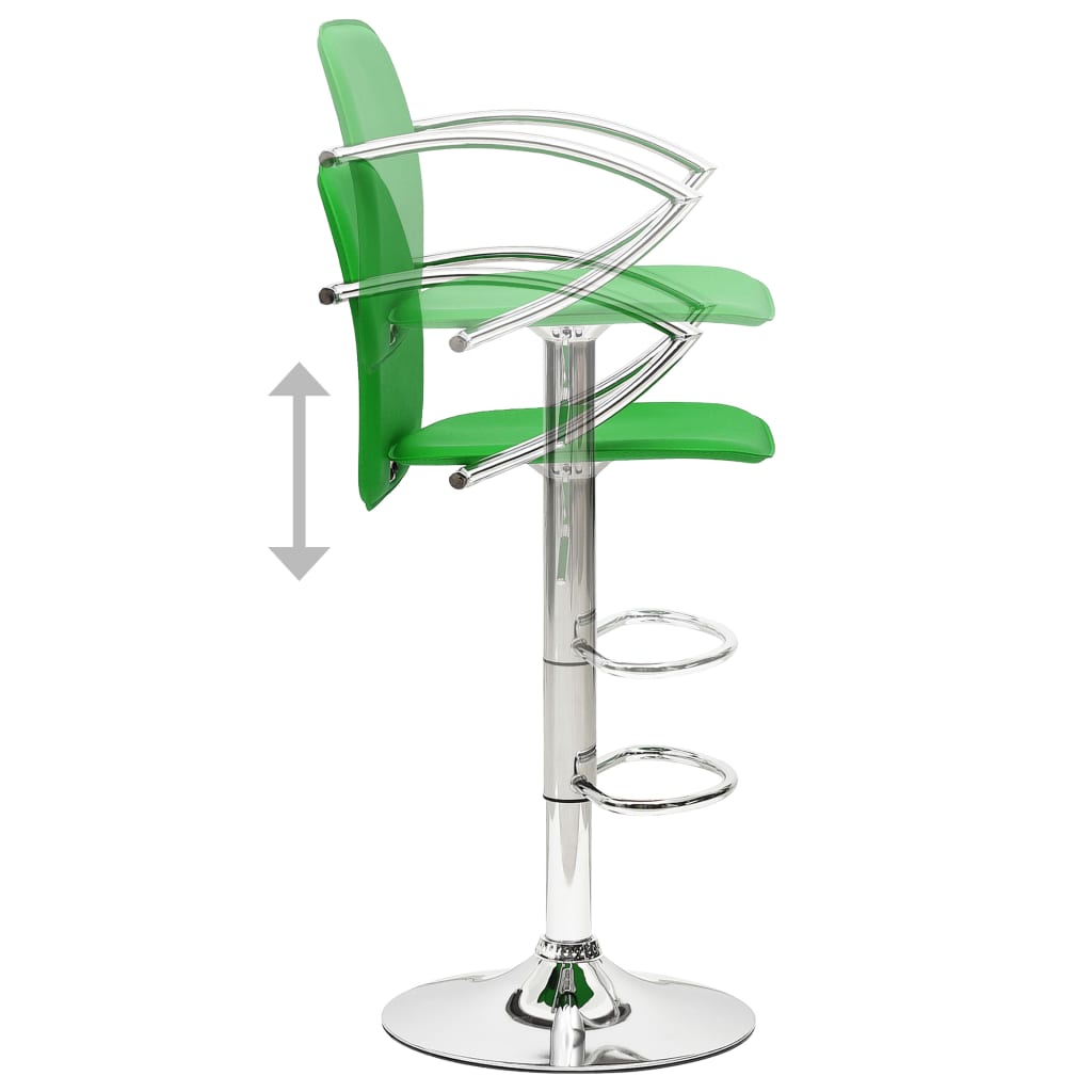 Taburetes De Cocina 2 Unidades Cuero Artificial Verde_4