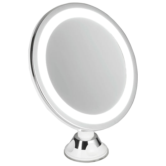 Espejo De Maquillaje Y Afeitado Con Led, Espejo De Pared Con Aumento 5x, Rotación 360°, Ventosa Adler Ad2168, Acero Inoxidable_0