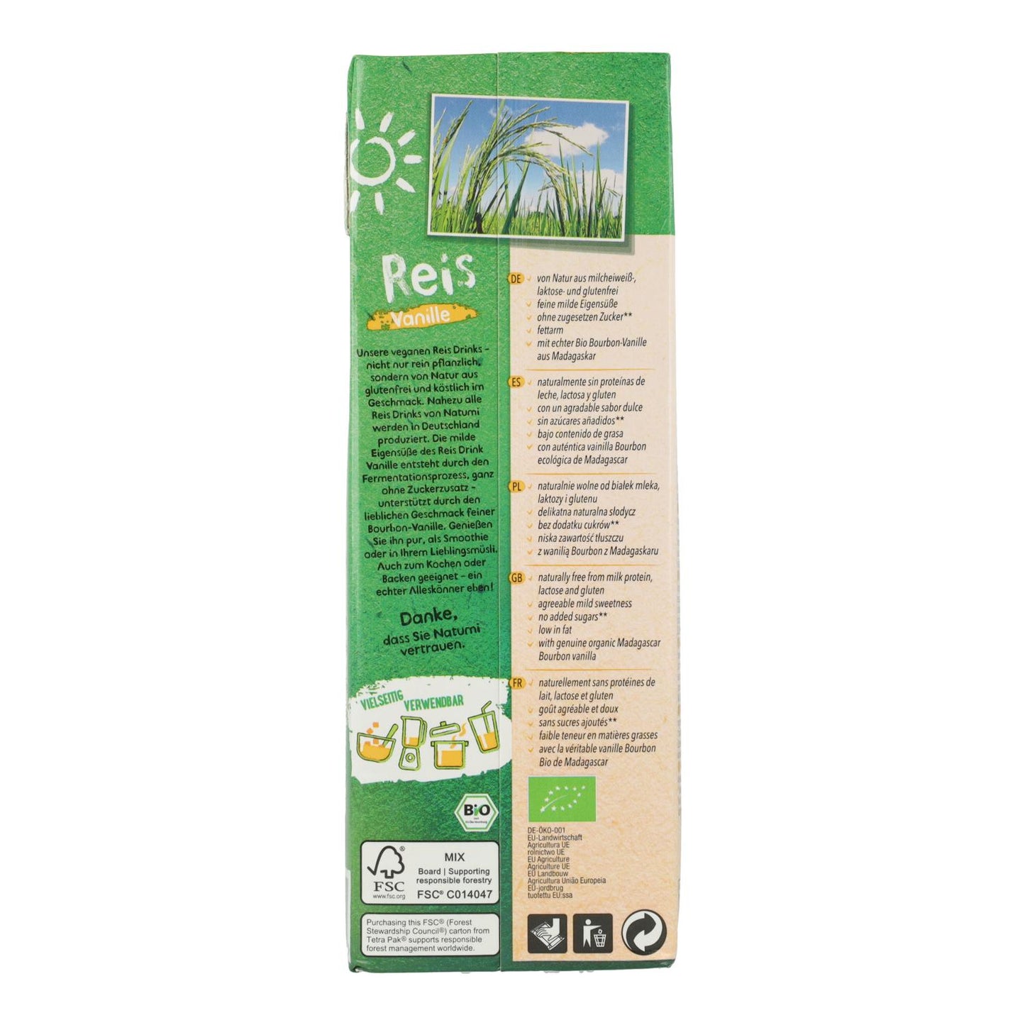 Bebida de Arroz Natumi Bio Baunilha 1 L
