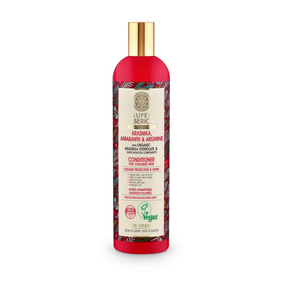 Bálsamo para cabelos pintados com mirtilo Kambchatka, amaranto e arginina Natura Siberica 400 ml
