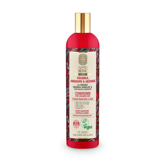 Bálsamo para cabelos pintados com mirtilo Kambchatka, amaranto e arginina Natura Siberica 400 ml