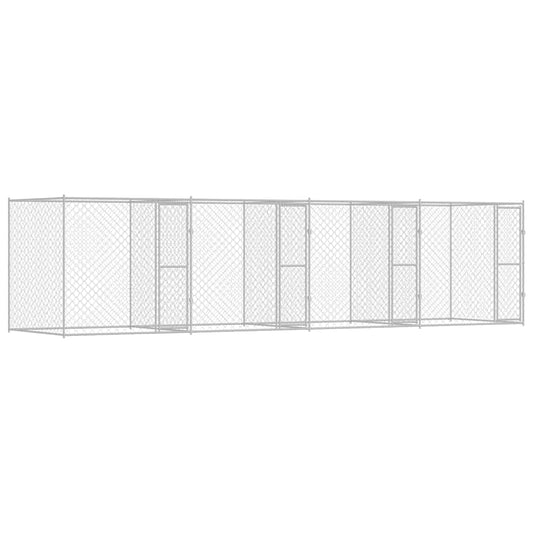 Jaula Para Perro Plateado 800 X 200 X 200 Cm Acero Galvanizado_0