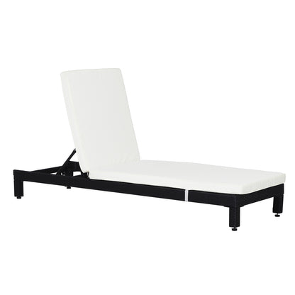 Outsunny Set De 2 Tumbonas De Ratán Chaise Longue Con Cojín Para Exterior Jardín_4
