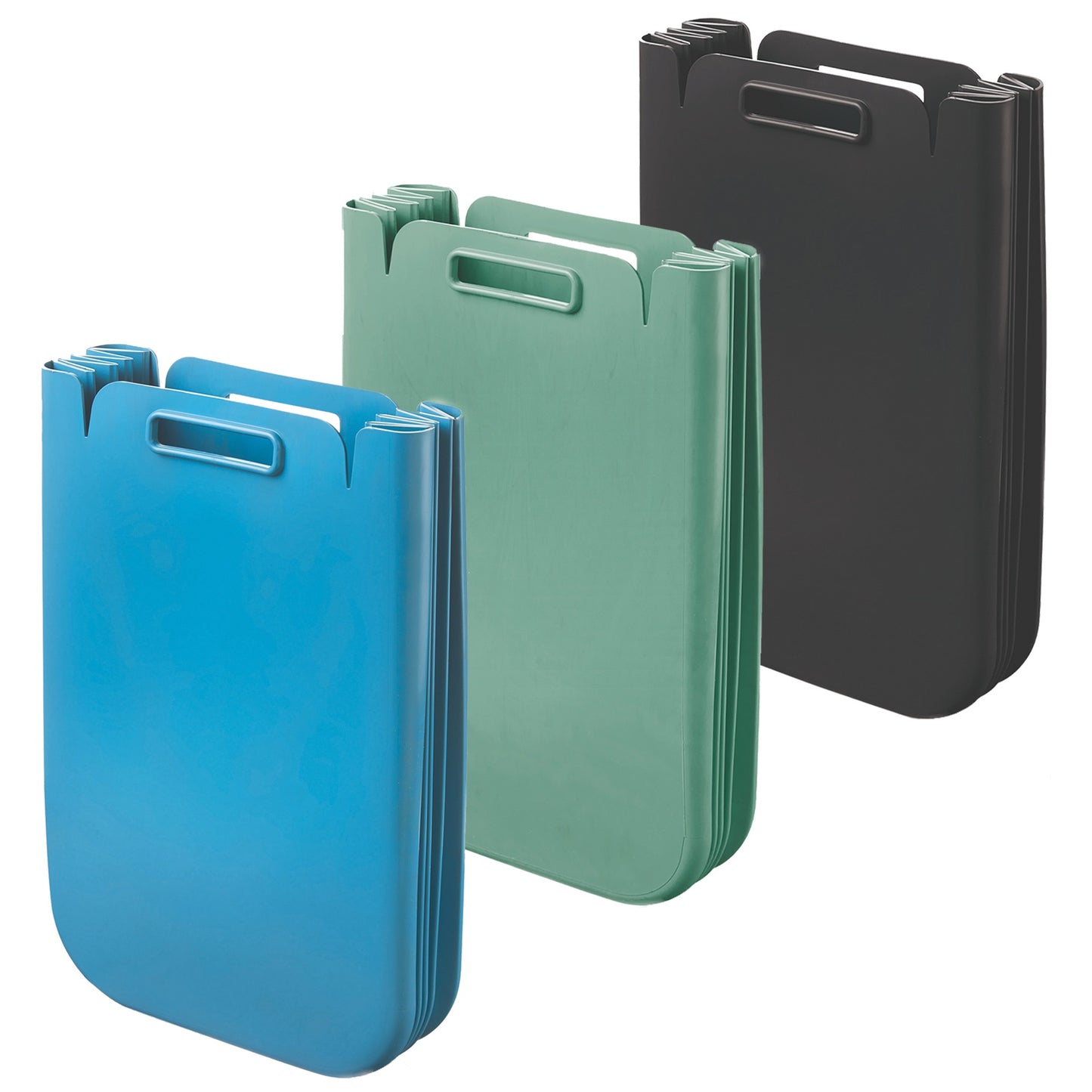 Set De 3x Contenedor Multiusos Plegable 25 Litros C/uno (75l Totales), En Plástico Reciclado, 45x30 Cms, En Color_0